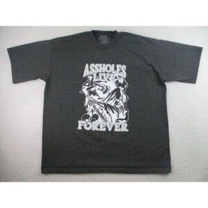 Assholes*s Live Forever T Shirt Mens XL Black‎ Grim Reaper Skull Graphic USA